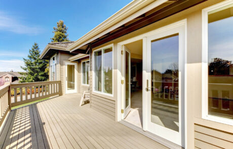 Luxury outdoor deck with integrated seating and modern design Luxury outdoor deck with integrated seating and modern design