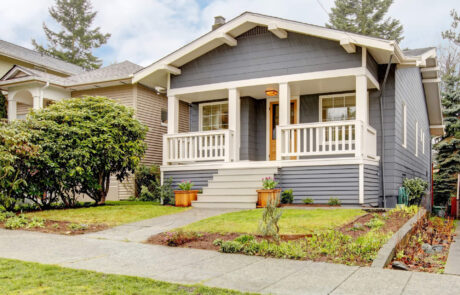 Custom deck featuring premium composite materials and wide stairs Custom deck featuring premium composite materials and wide stairs